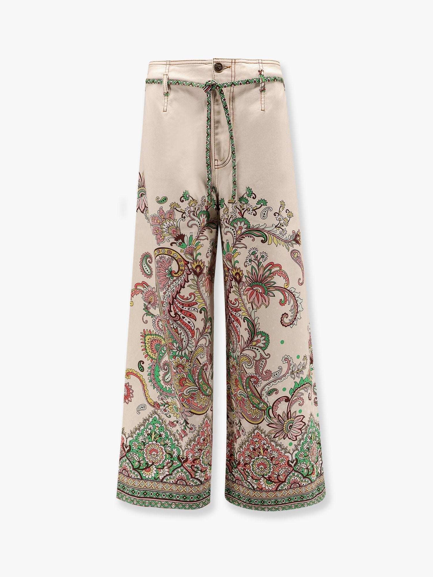 Stretch Cotton Trouser Floral Motif