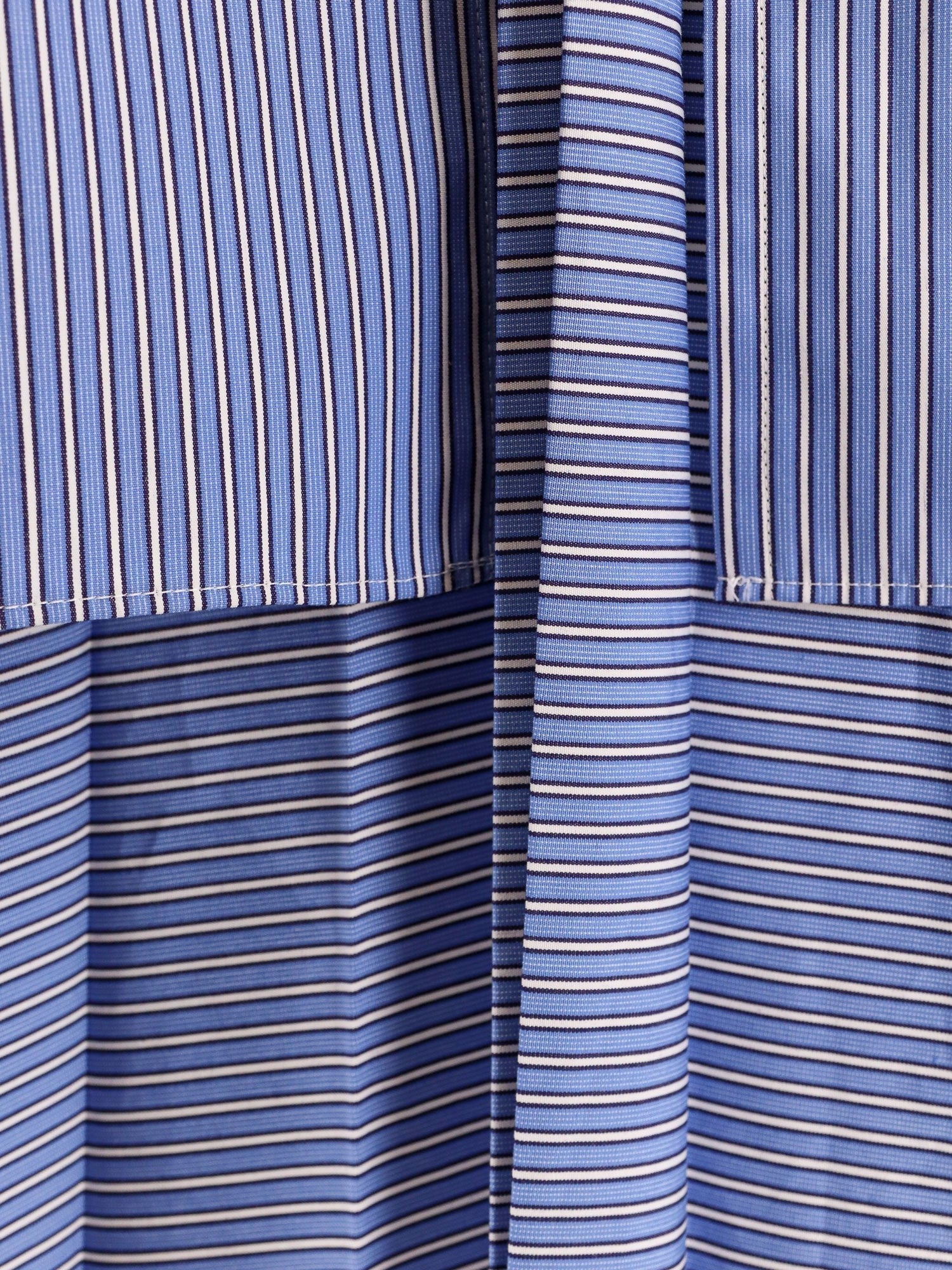 Striped Cotton Midi Chemisier Dress