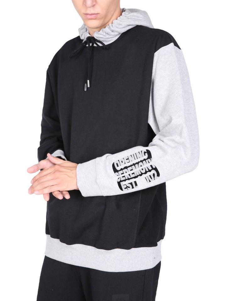 SWEATSHIRT WITH FLOCKED LOGO | Basement 88