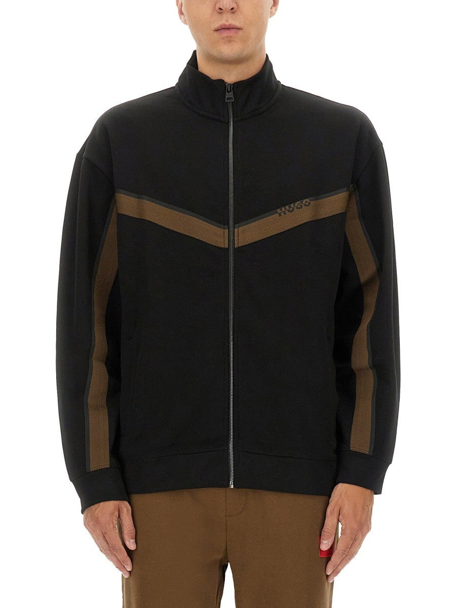 SWEATSHIRT WITH LOGO AND ZIPPER