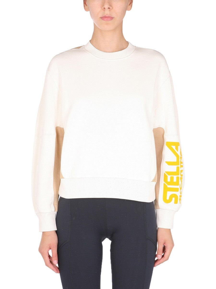 Flocked Logo Crew Neck Sweatshirt