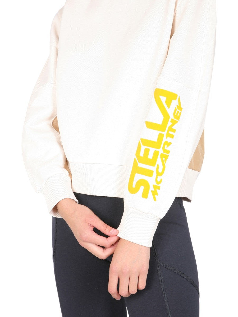 Flocked Logo Crew Neck Sweatshirt