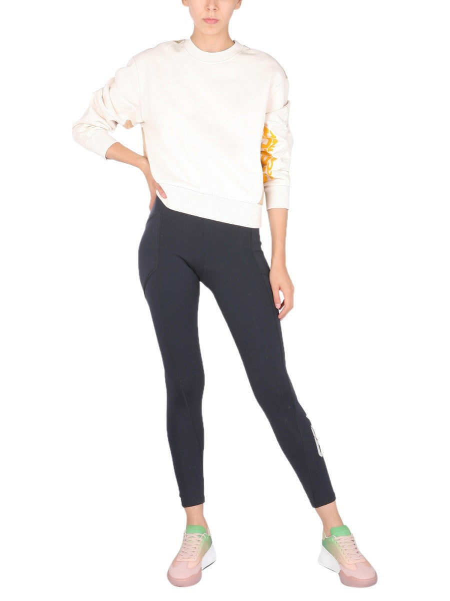 Flocked Logo Crew Neck Sweatshirt