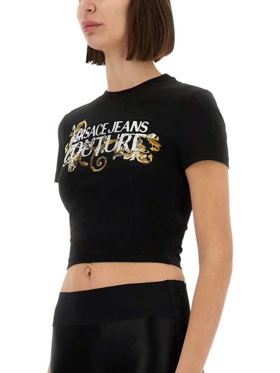 T-SHIRT WITH CRYSTALS OUTLINE BAROQUE