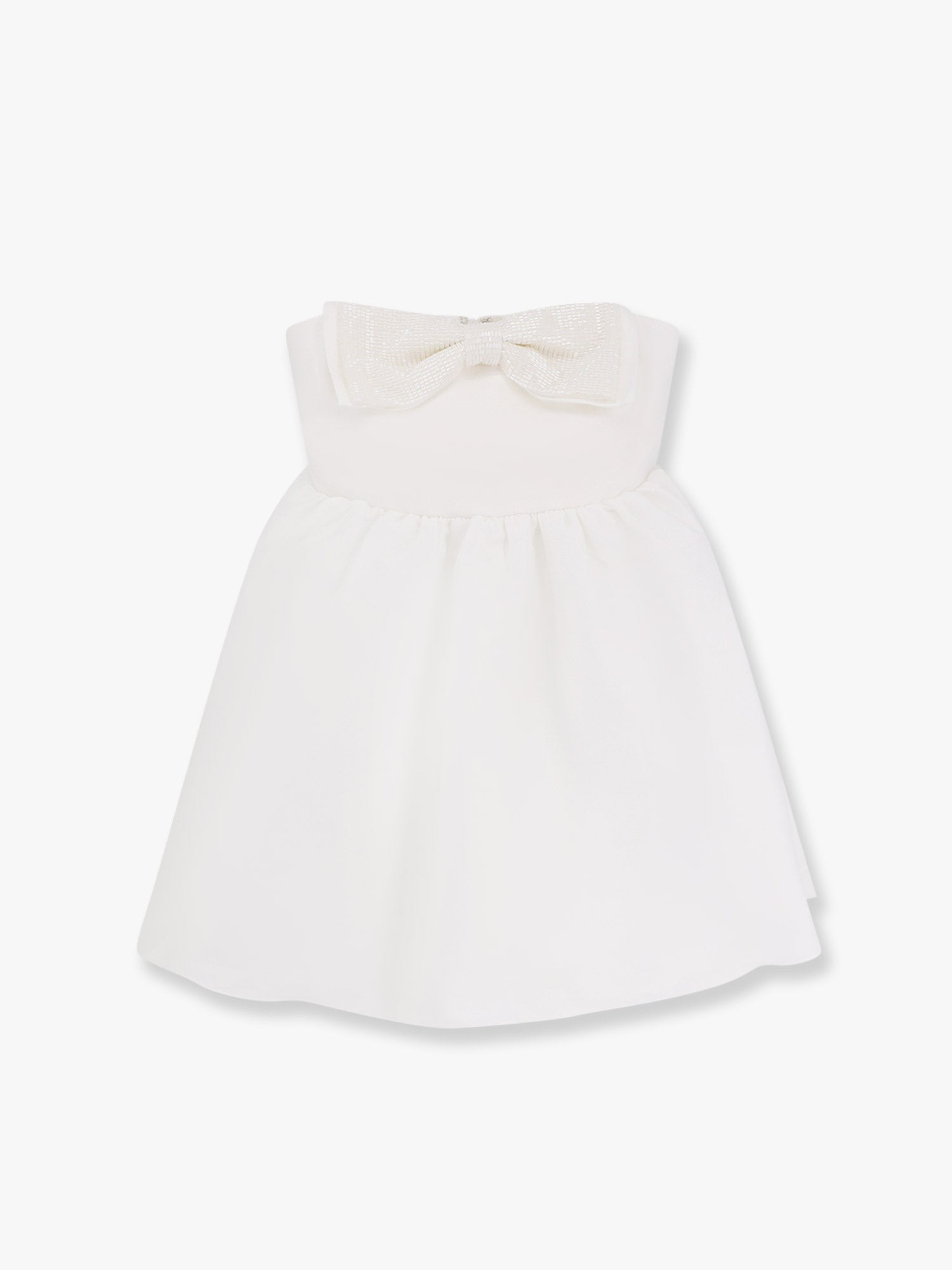 Taffeta Décolleté Dress With Bow