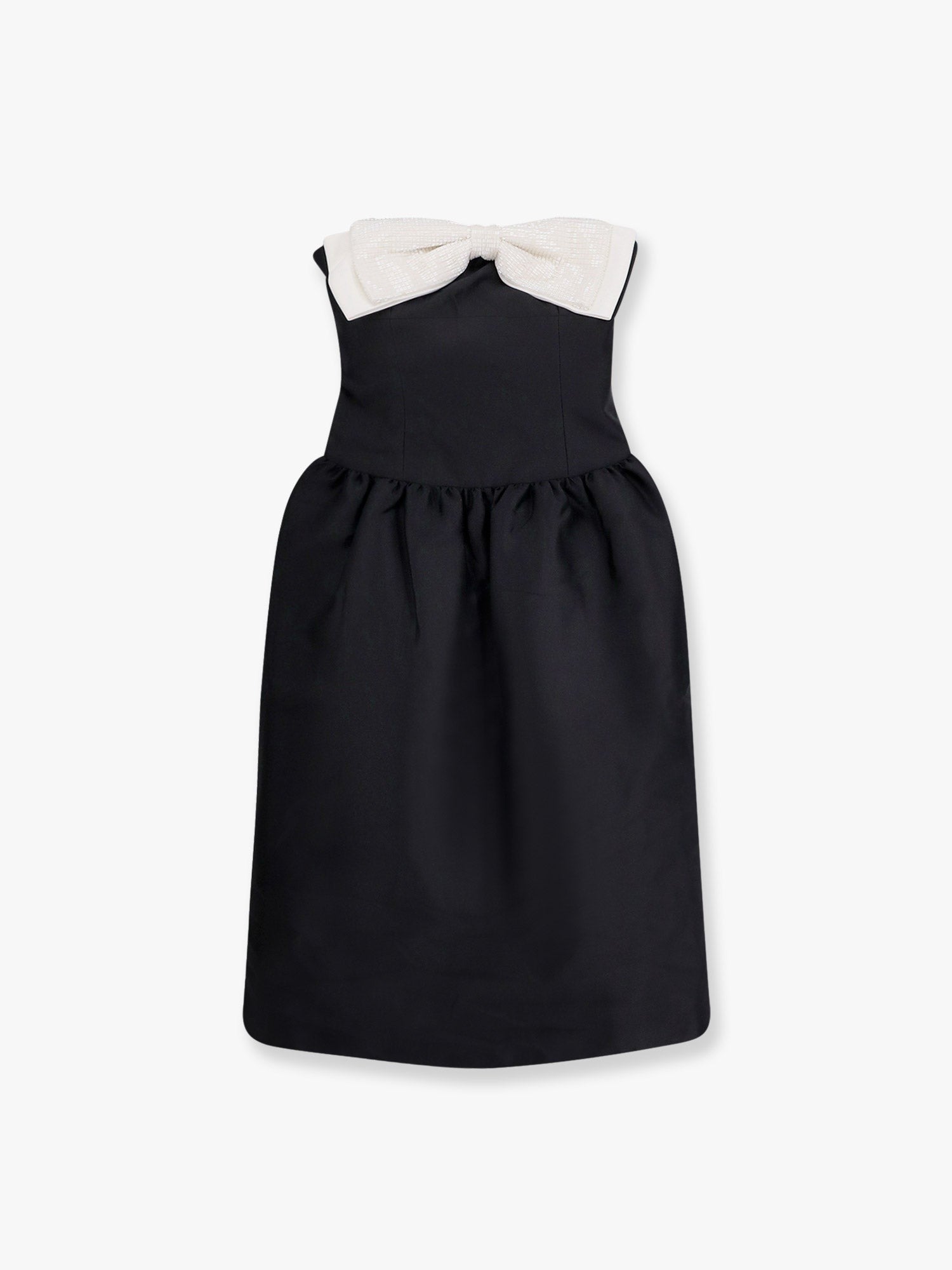 Taffeta Décolleté Dress With Maxi Bow
