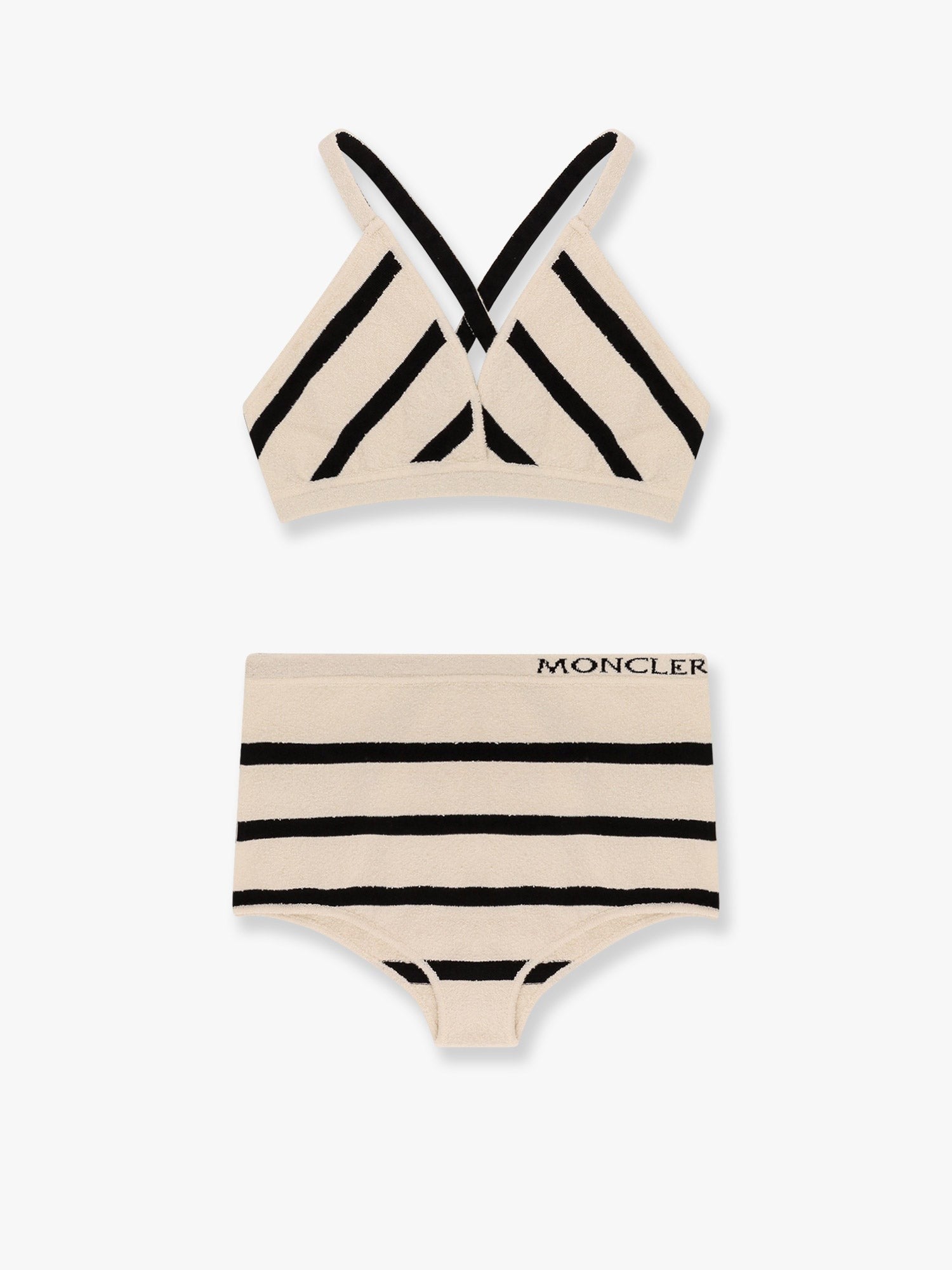 Top and culotte striped  cotton blend set