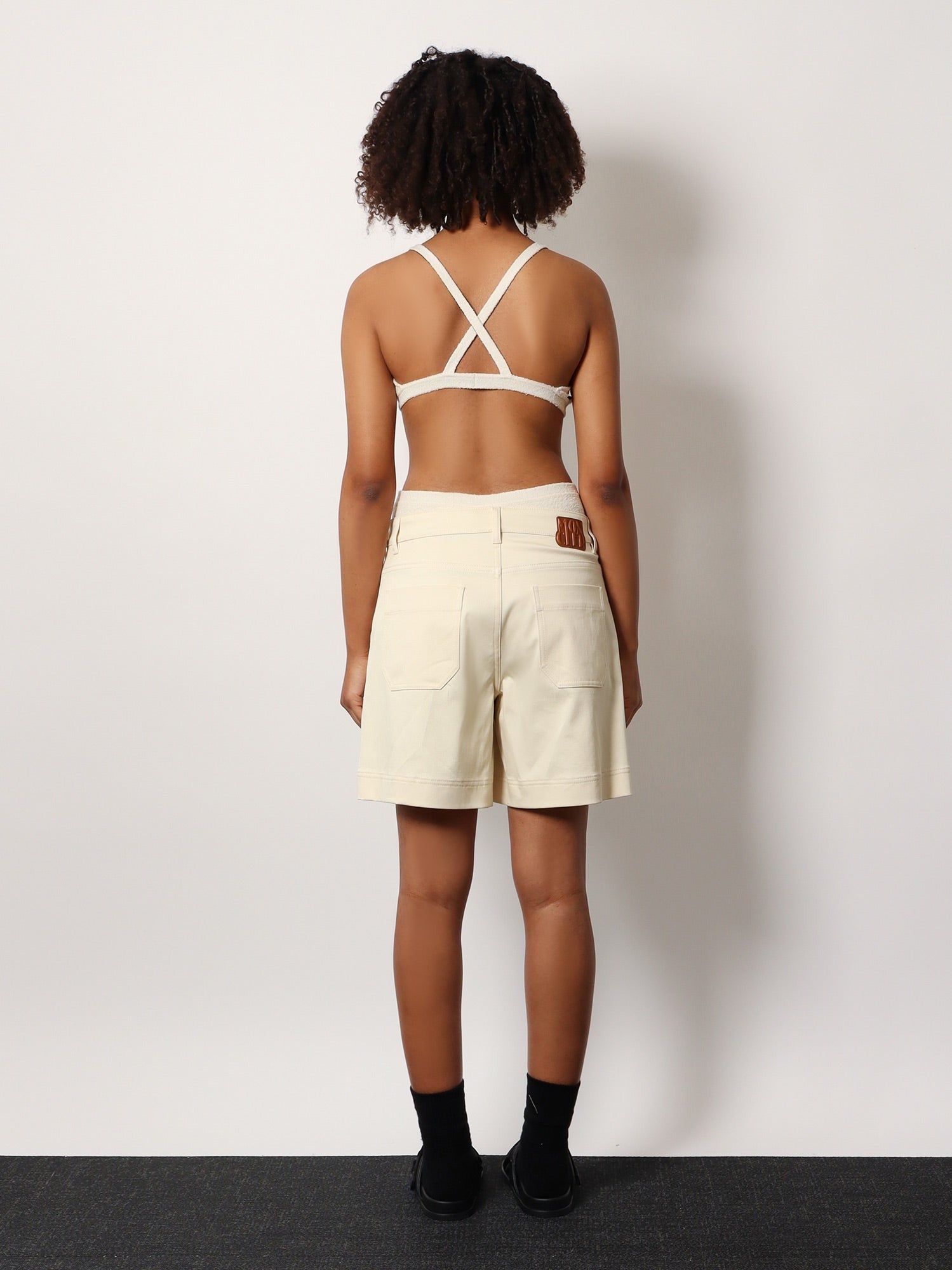 Top and culotte striped  cotton blend set