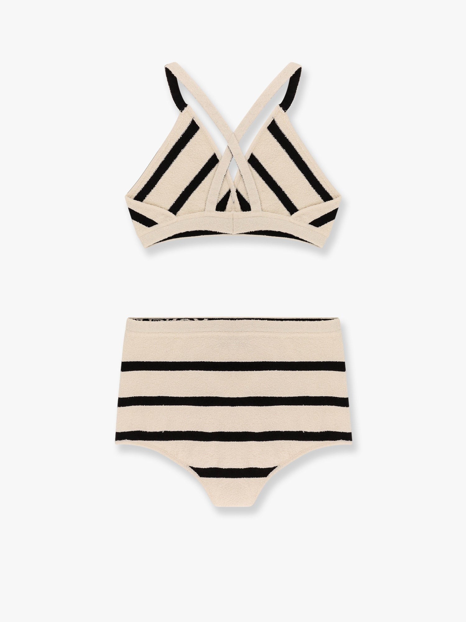 Top and culotte striped  cotton blend set