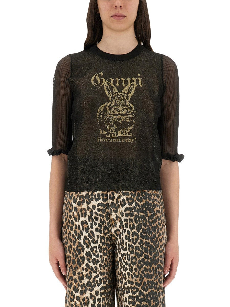 TRANSPARENT JACQUARD TOP
