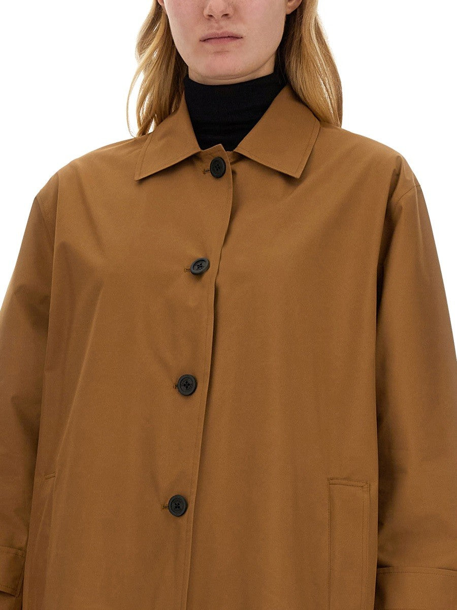 Polyester Trench Coat With Buttons