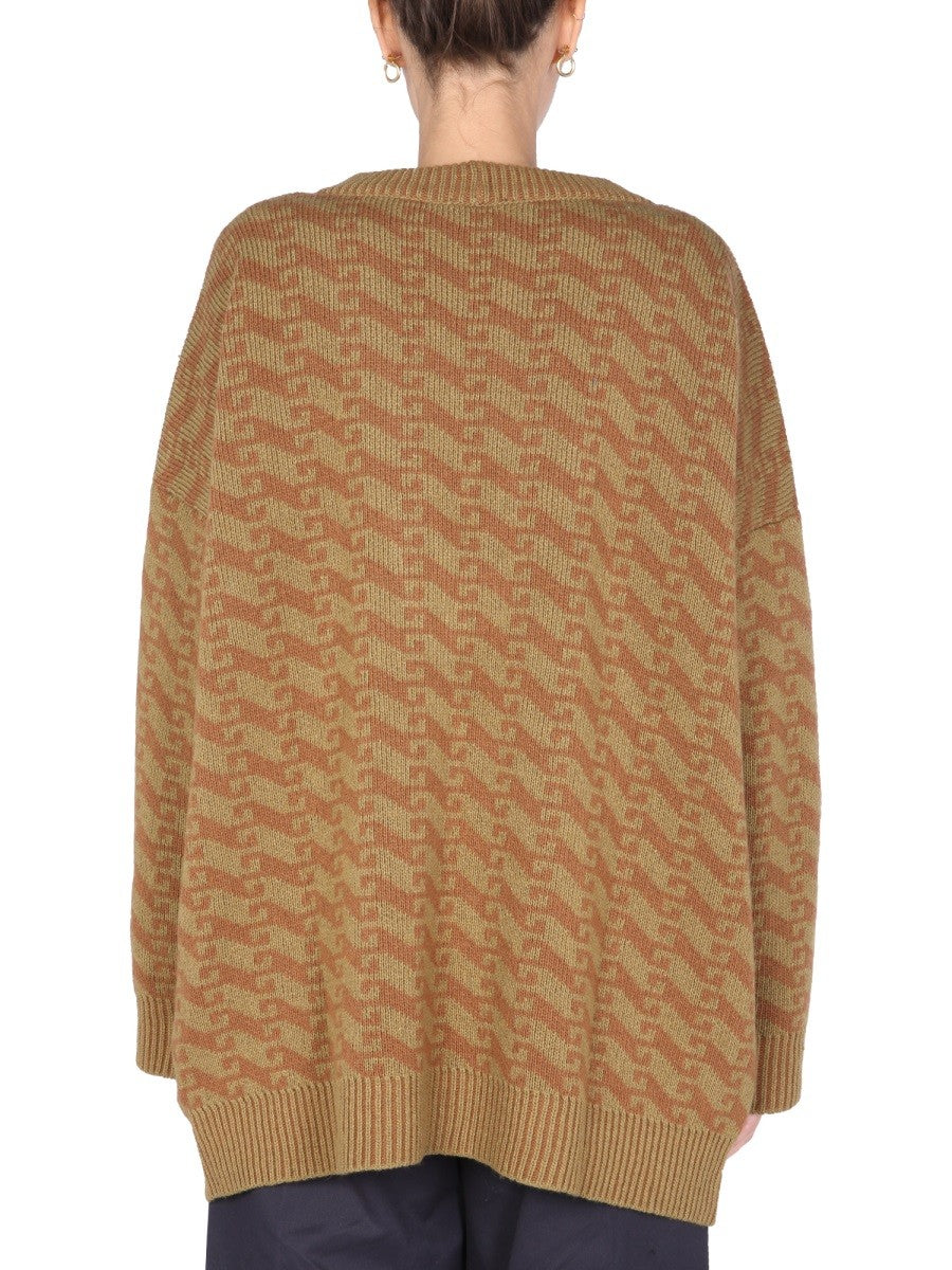 V-NECK JACQUARD SWEATER | Basement 88