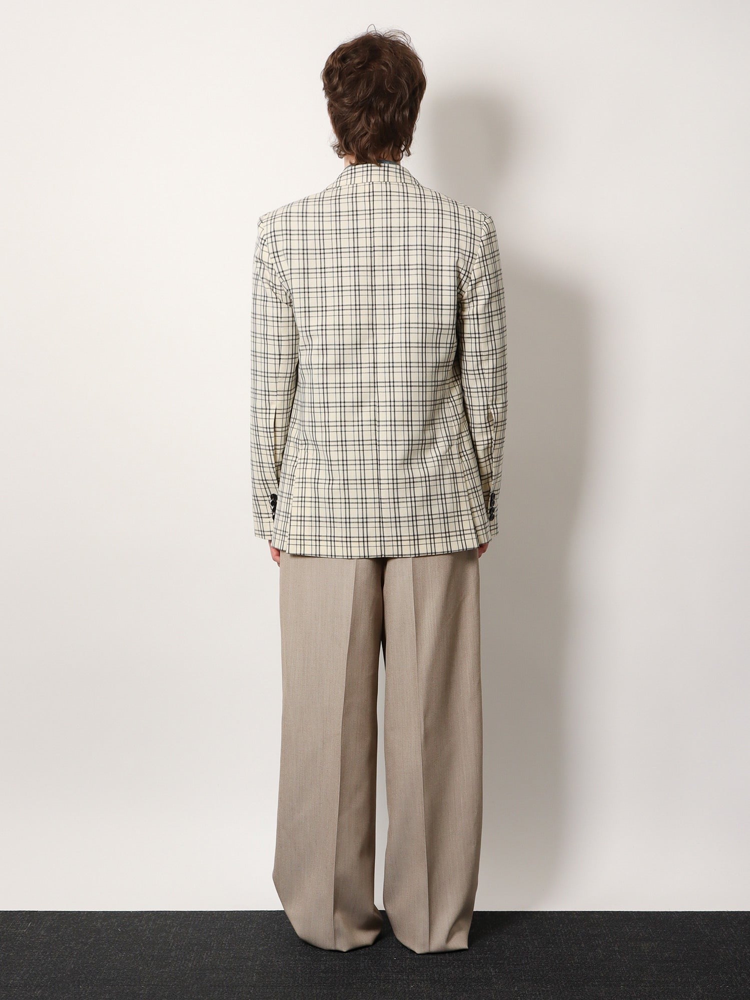 Blazer en laine vierge à motif madras
