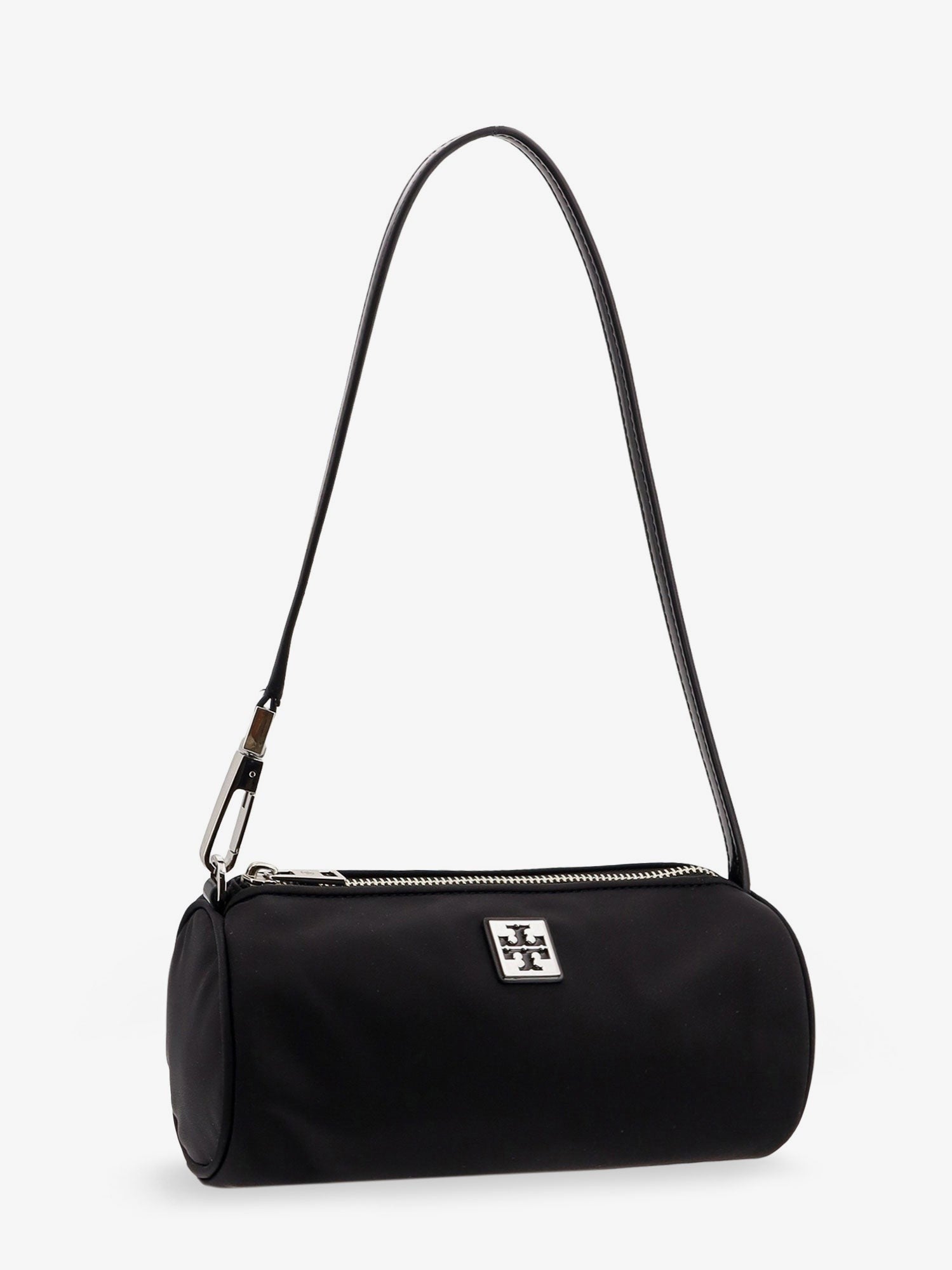 Black Virginia Nylon Cylindric Shoulder Bag
