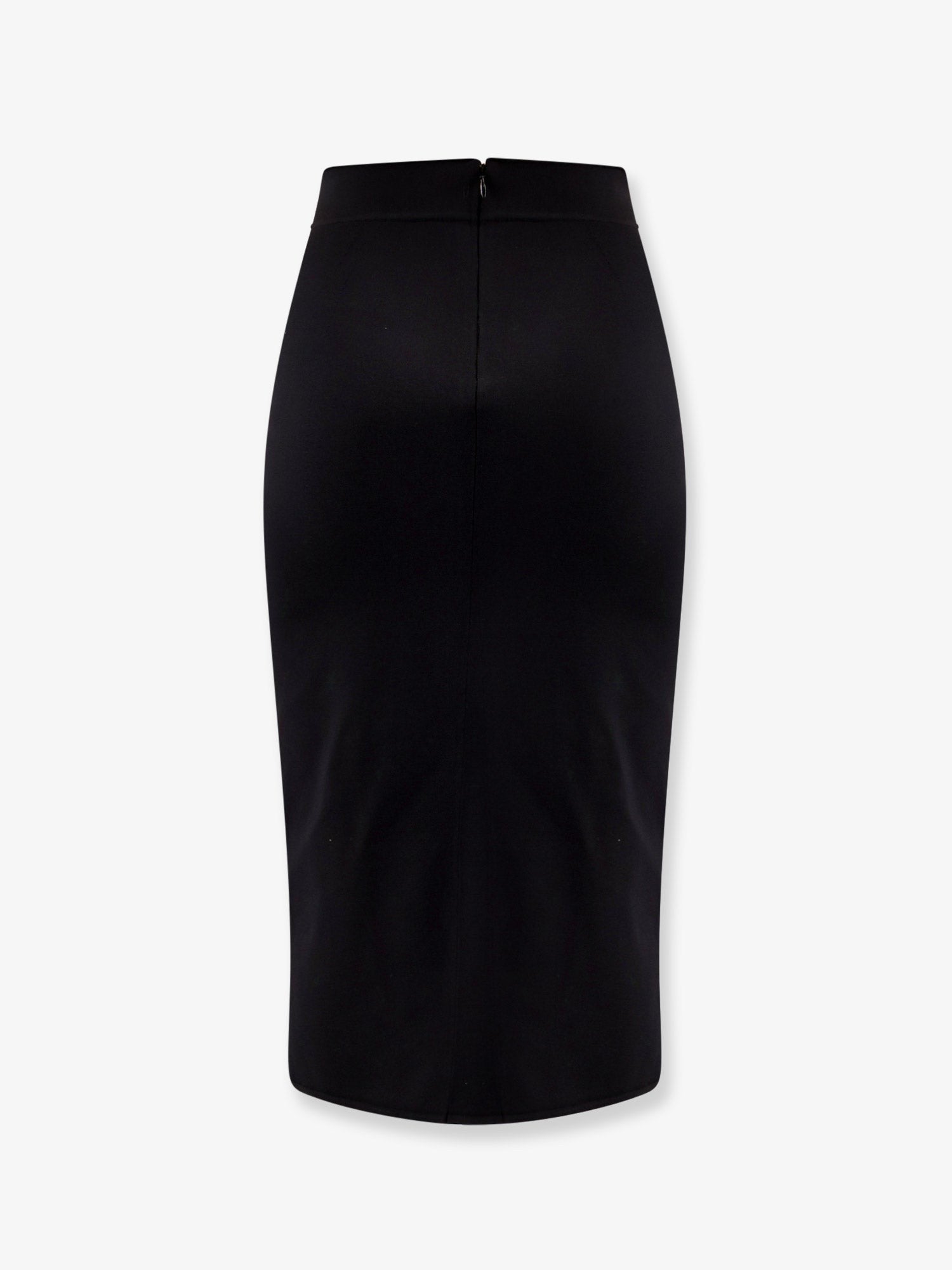 High Waist Viscose Blend Longuette Skirt
