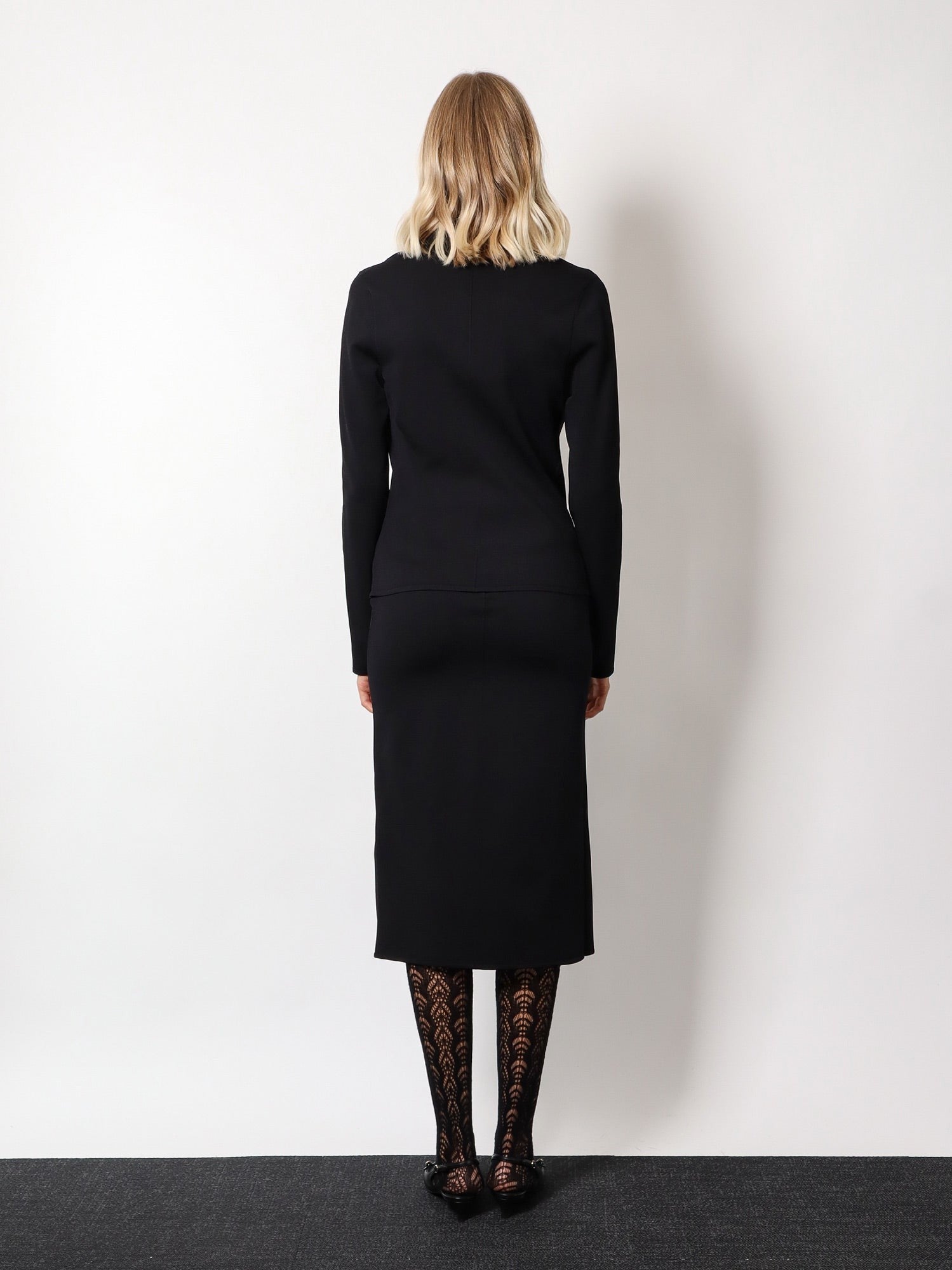 High Waist Viscose Blend Longuette Skirt