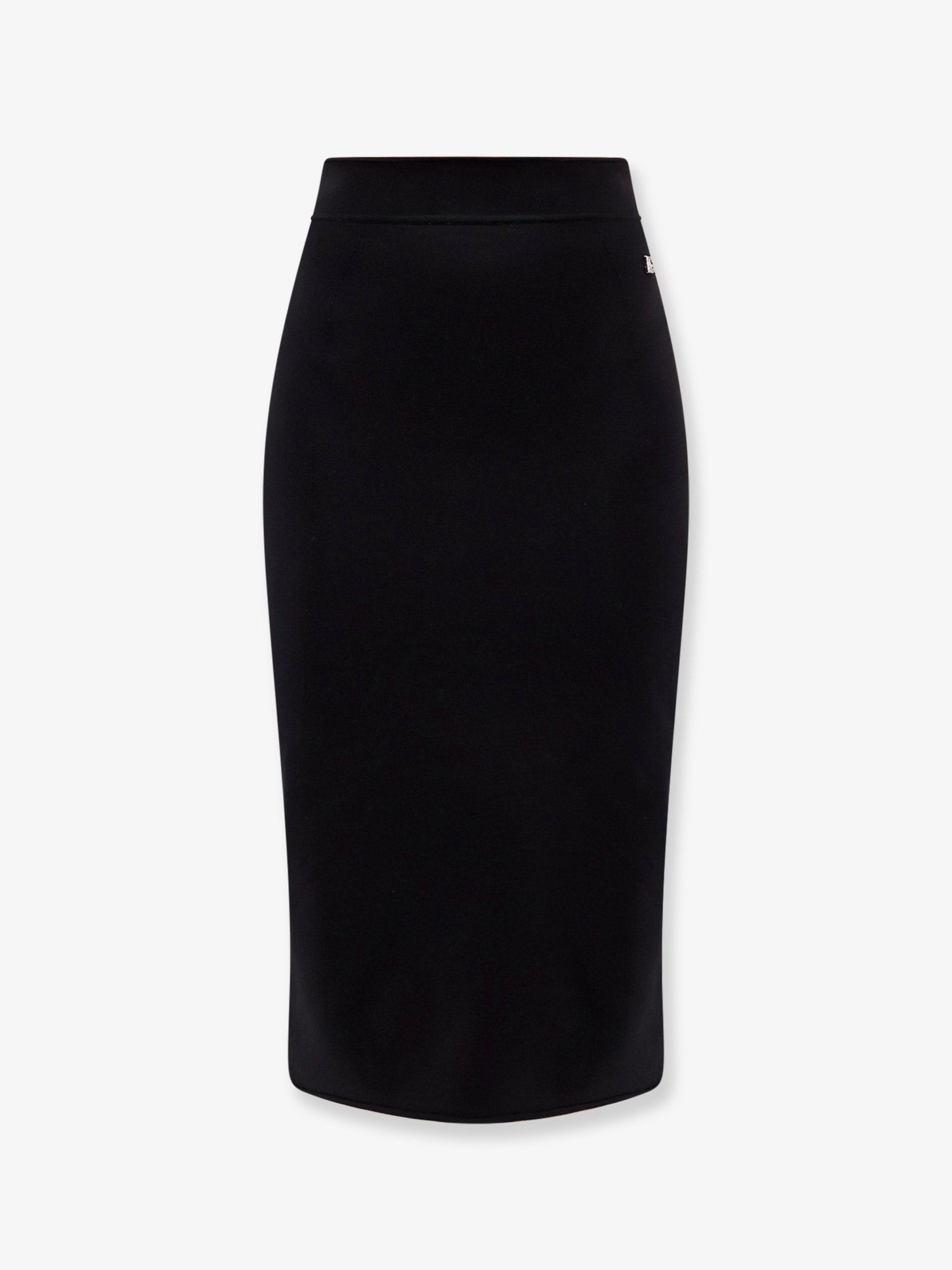 High Waist Viscose Blend Longuette Skirt