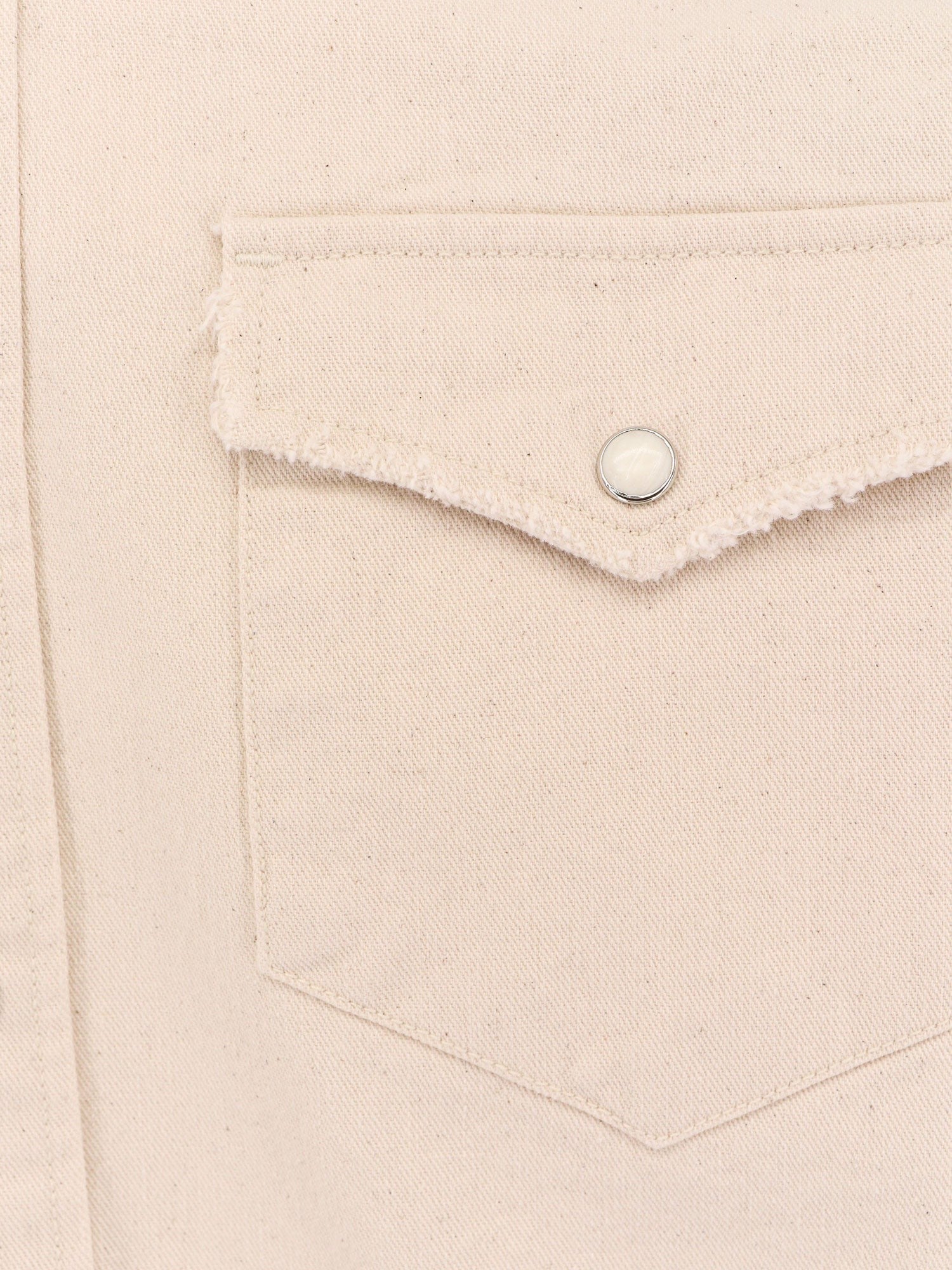 Washed denim distressed western shirt