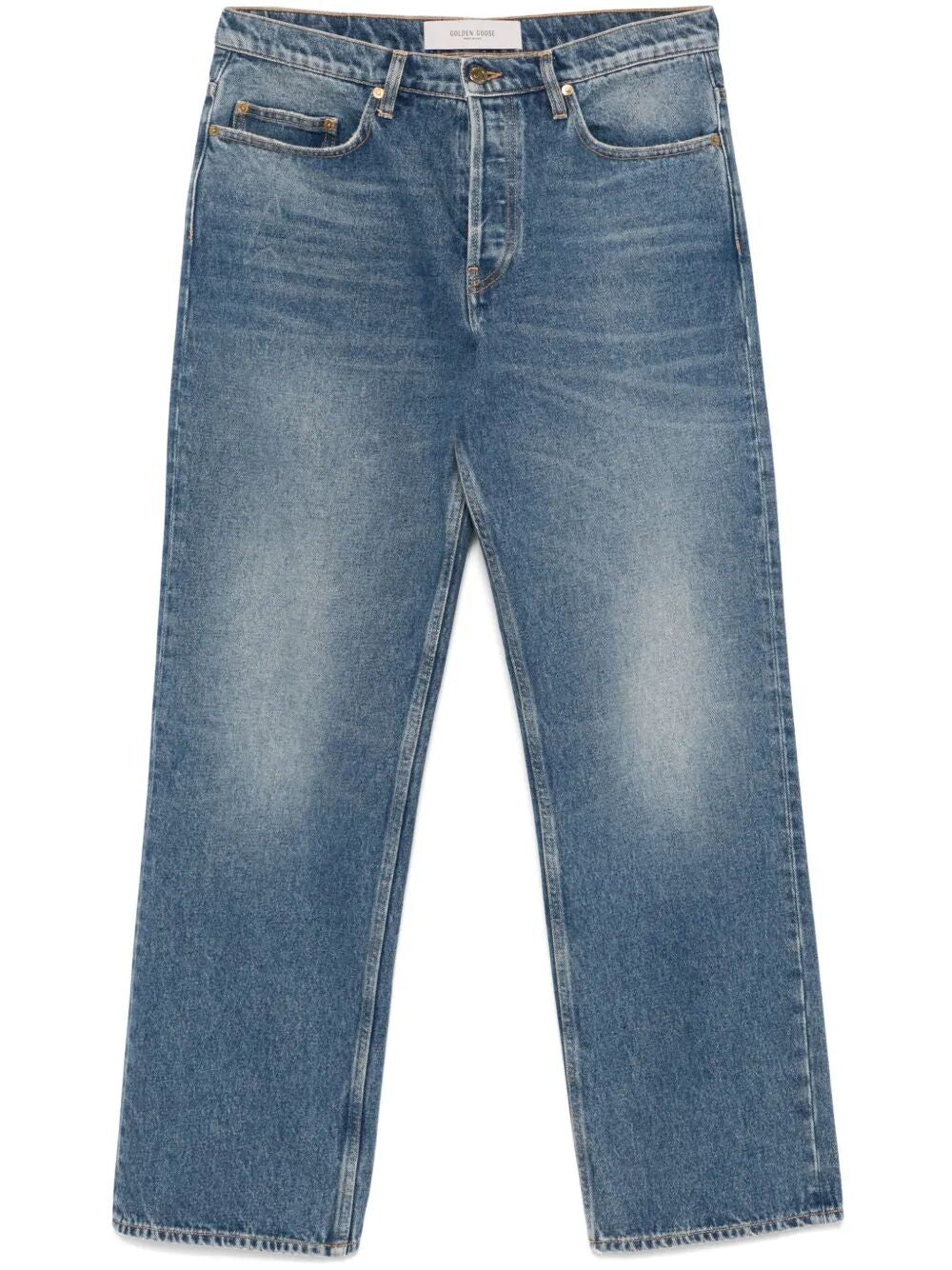 whiskering-effect jeans