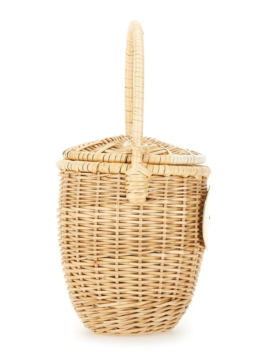 WICKER BUCKET BAG