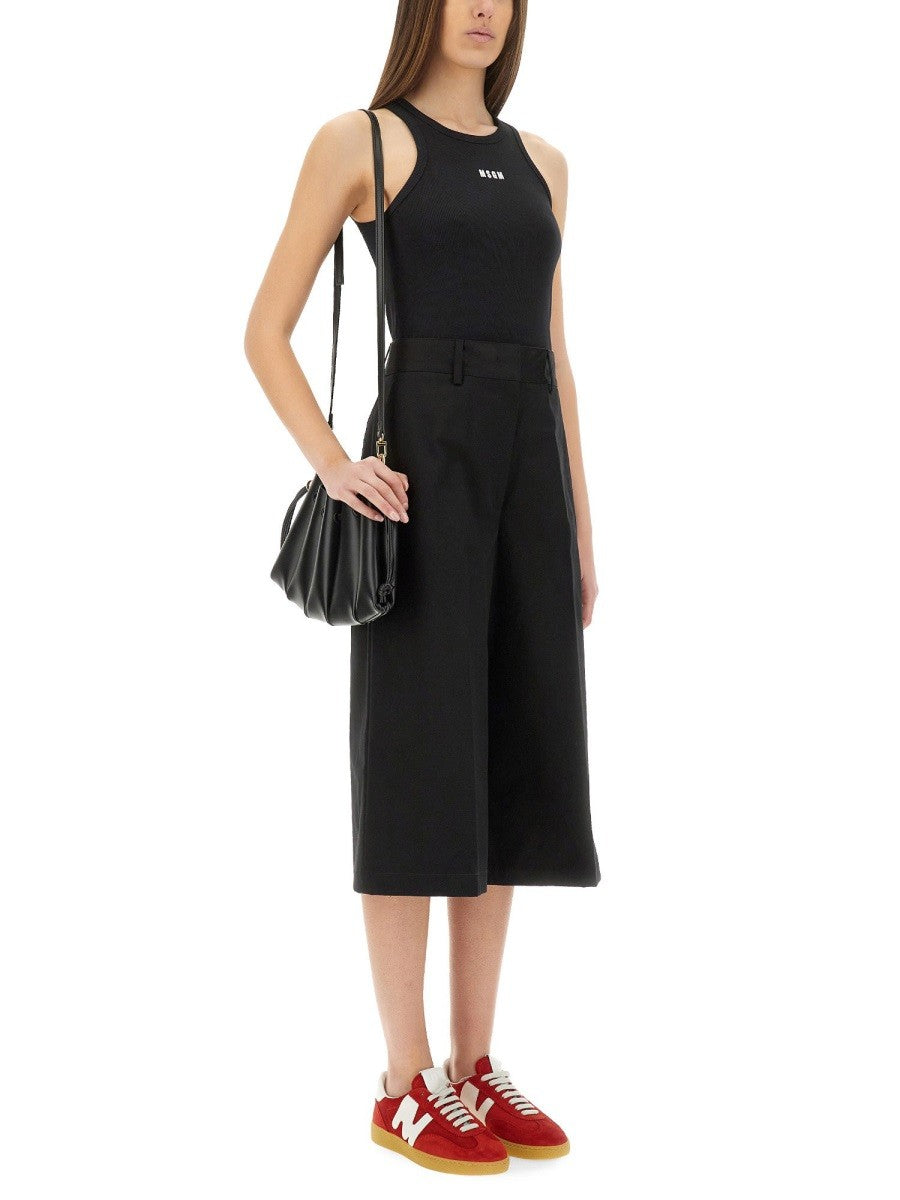 WIDE-LEG MIDI PANTS