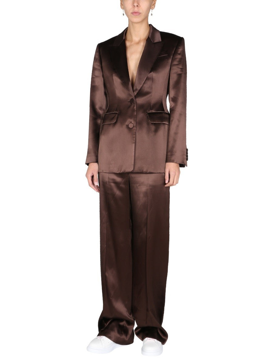 Front Button Wide Leg Trousers