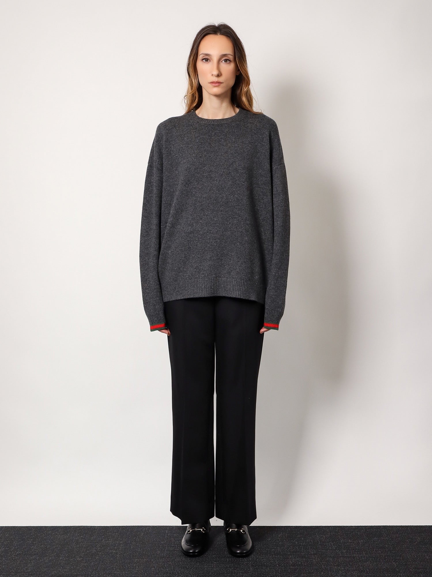 Wool And Cashmere Sweater With Web Details