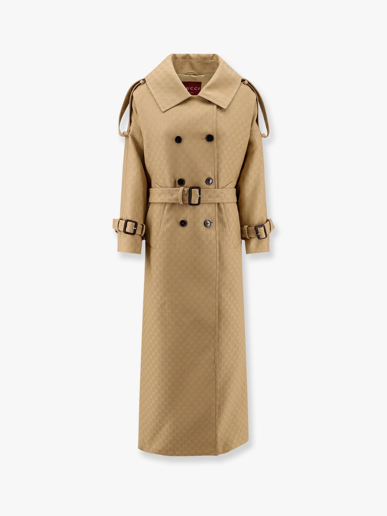 Wool and silk crepe coat with all-over GG motif