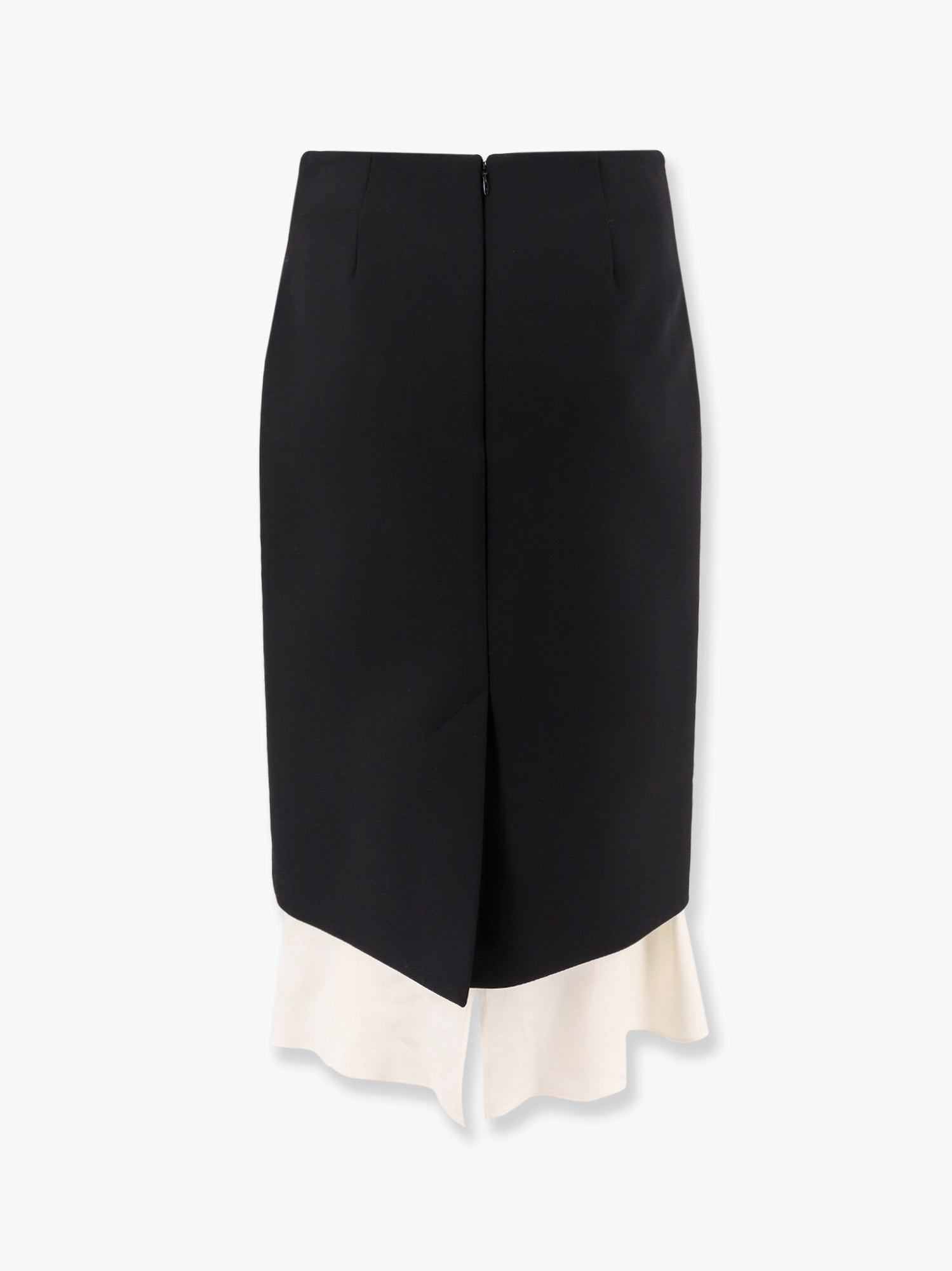 Wool Blend Skirt With Silk Insert